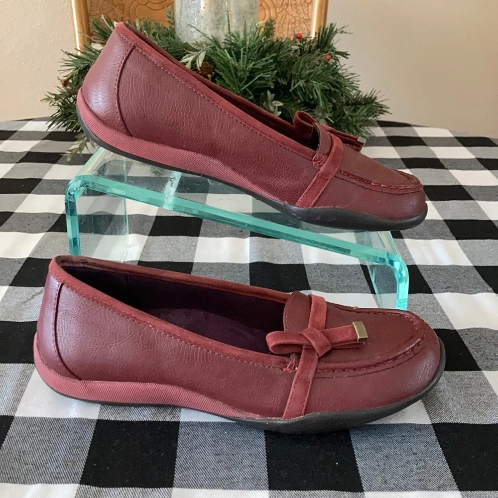 Orthaheel Slip On Leather Flat Loafer Shoes Women’s Size 8 Bow Ballet Mary Jane